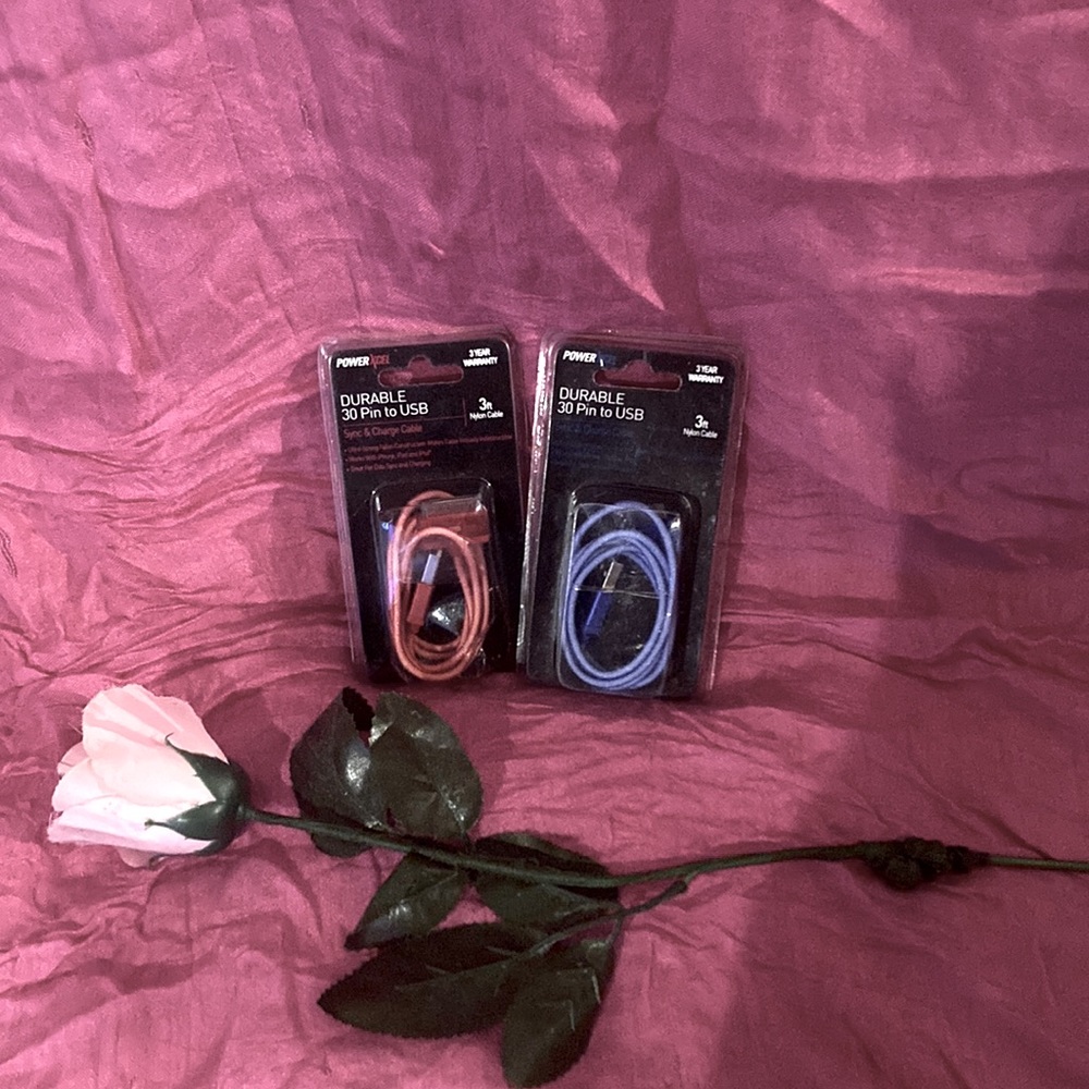 Bundle of 2 Powerxcel 30 pin to usb charger cables